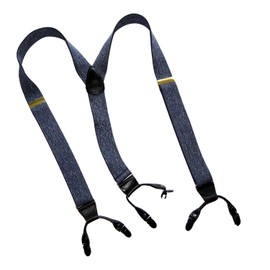 Tirantes de doble clip con doble clip, color azul oscuro, con clips antideslizantes patentados