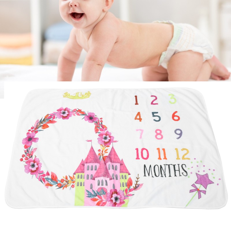 Infant Monthly Milestone Blankets Unisex Soft Month Blanket Photo Background