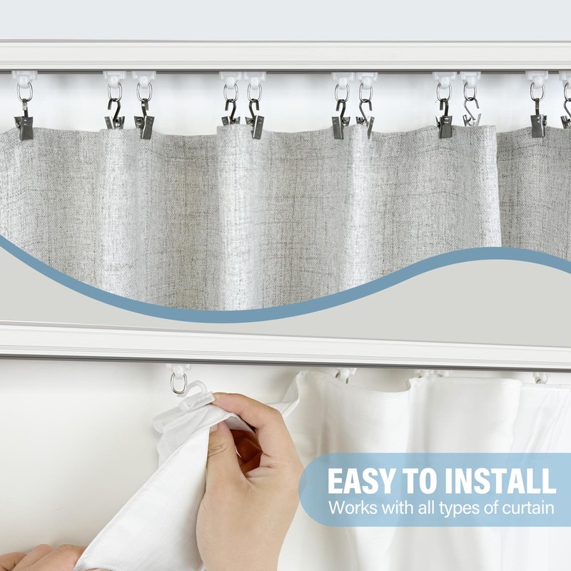 Hoeflife Curtain Track Ceiling Mount heavy duty sliding Curtains Tracks