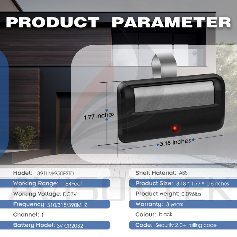 2 for 950ESTD Chamberlain Garage Door Opener Remote, 2011 to