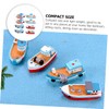 Operitacx 3sets Realistic Resin Sailboat Model Mini Boat Ornament Sturdy