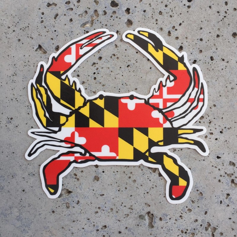 Maryland Flag Crab Shaped Sticker!!!
