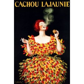 WONDERFULITEMS Cachou LAJAUNIE FENCH Candies Fresh Breath Smoking Woman Cappiello Vintage Poster REPRO