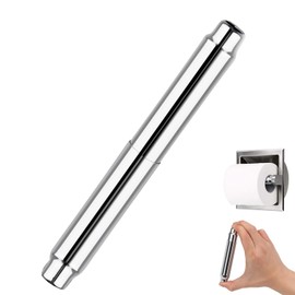 Toilet Paper Holder Roller Replacement, Stainless Steel Toilet Paper Roller Spring Loaded Toilet Paper Holder Replacement Rod, Chrome