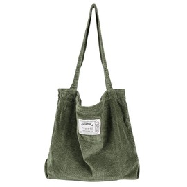 YARUODA Women Shoulder Handbags Casual Hobo Bags Corduroy Shopper Tote Bag, Green