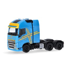 Herpa modello camion Volvo FH 16 GL XL 2020 trattore stradale con torre per trasporti pesanti 3 assi, blu, miniatura in scala 1:87, pezzo da collezione, Made in Germany, plastica