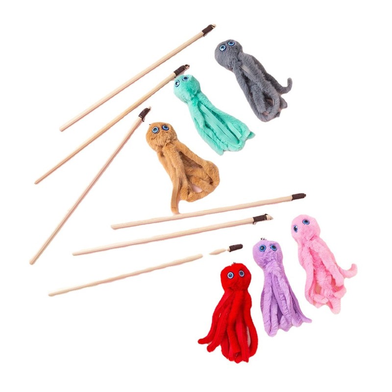 hokojix Lovely Cat Toy Funny Simulation Fish Furry Octopus Funny