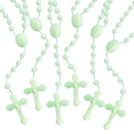 NCPLYGOU 100 Pcs Plastic Rosary Bulk, 17 Inch Plastic Rosary, Church Prayer Plastic Rosary Beads Catholic Necklace Easter Gifts