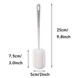 Pack of 4 Sponge Cleaning Brush for Glasses Sponge with Handle Porous Sponge Head Strong Absorption Suitable for Carafes Water Bottles Bottles Cups Bowls Plates