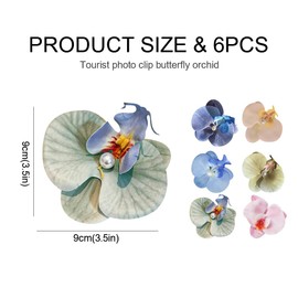 6 Colors Artificial Flower Hair Clip,Hawaiian Flower Hair Clips for Women,3.5inch Orchid Hair Clips,Summers Flowers Hair Clip Bohemia,Flowers Hairpin for Woman Gir Kids Beach Party Holiday (MIX-A)