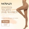 MANZI Women's Solid Color Semi Opaque Footed Tights Soft Stretch