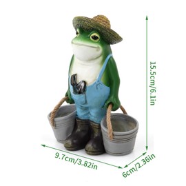 Catime Farm Frog Ornament, DIY Decorative Garden Frog Figures, Resin Frog Flower Pots Figures, Frog Animals Garden Decoration Resin Statue, Animals Frog Ornament, Garden Figure Weatherproof for