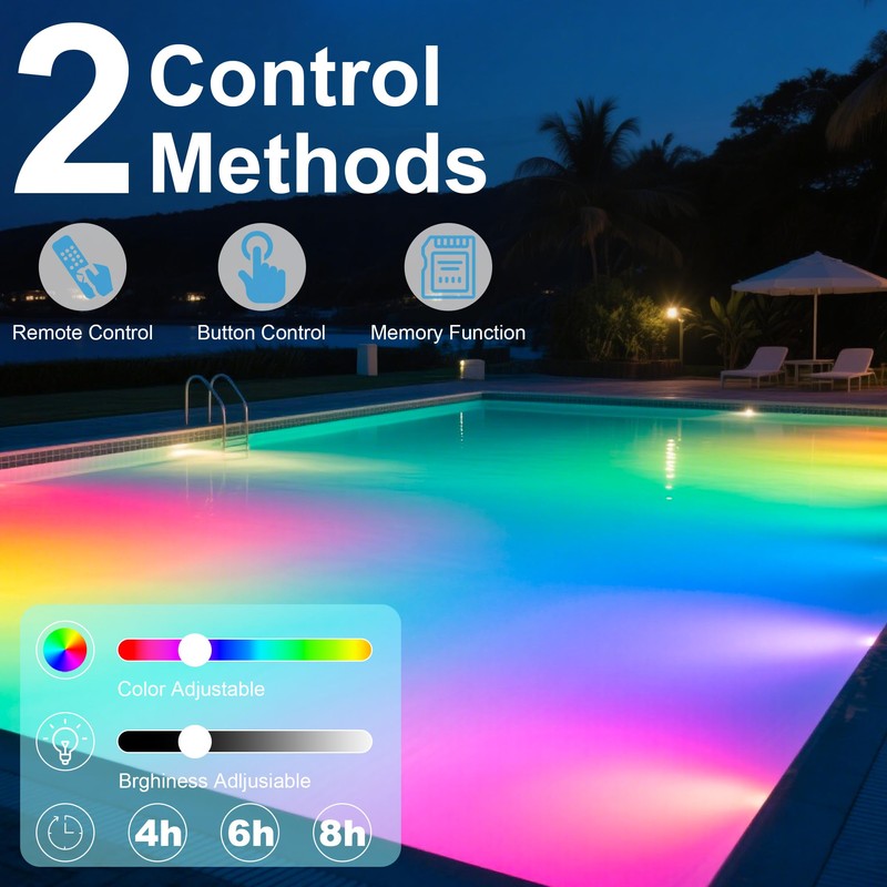 XMPTYN LED Pool Light Bulb for Inground Pool, RGBW Swimming
