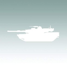 M1A1 Abrams Sticker - Decal - Die Cut - M1 Tank - White 6.50" x 1.98"