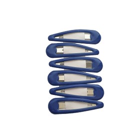 Back to School 5cm Hair Clips - Blue (Pack of 6)