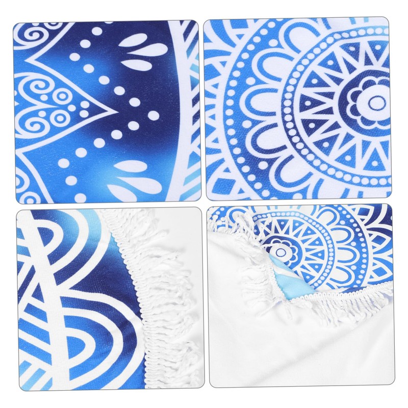 WHAMVOX Printed Beach Towel Fun Round Microfiber Towel for Beach