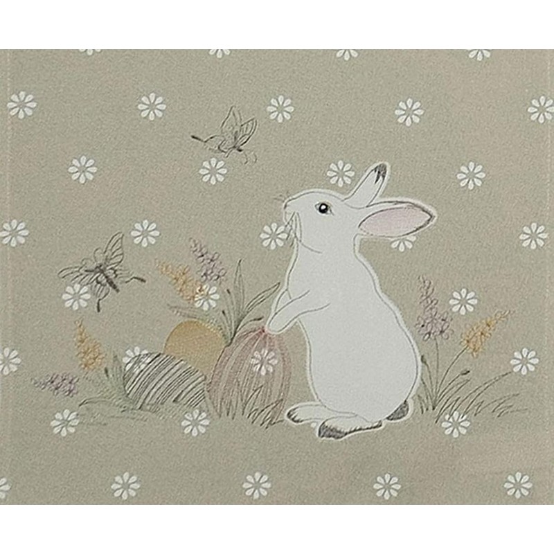 texpot Table Runner 40 x 140 cm with Embroidery White