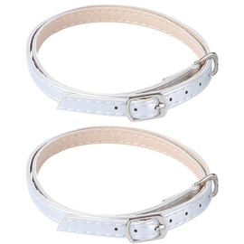 Holibanna 1 Pair Women'S Silver Faux Leather High Heel Shoelace Anti-Drop Cross Shoe Straps for Comfort and Style