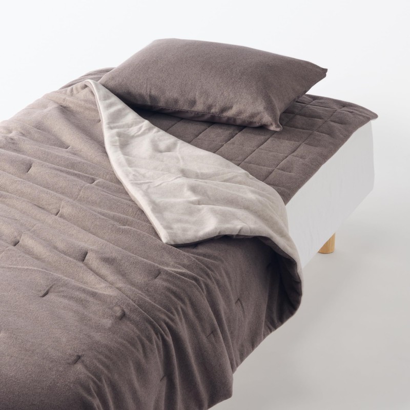 Muji 83412791 Smooth Fleece Pillow Cover, Dark Brown, 16.9 x