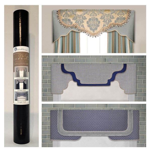 Multi-Style Cornice Valance, Traceable Forms for Making Custom Window Curtains