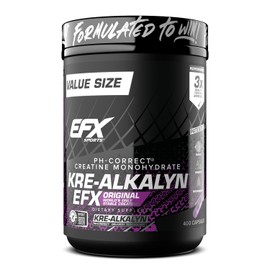 EFX Sports Kre-Alkalyn EFX | pH Correct Creatine Monohydrate Pill Supplement | Strength, Muscle Growth & Performance | 200 Servings, 400 Capsules