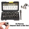 Unbranded 14PCS Impact Bolt Extractor Set Nut Remover Stripped Extraction