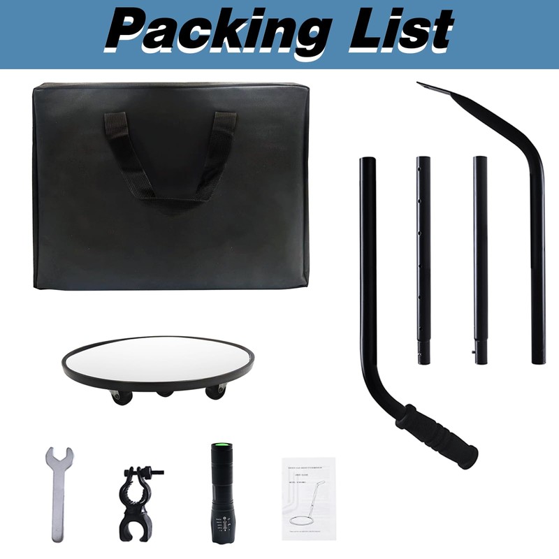 Under Vehicle Inspection Mirror, 12 inch Inspection Mirror with Wheels