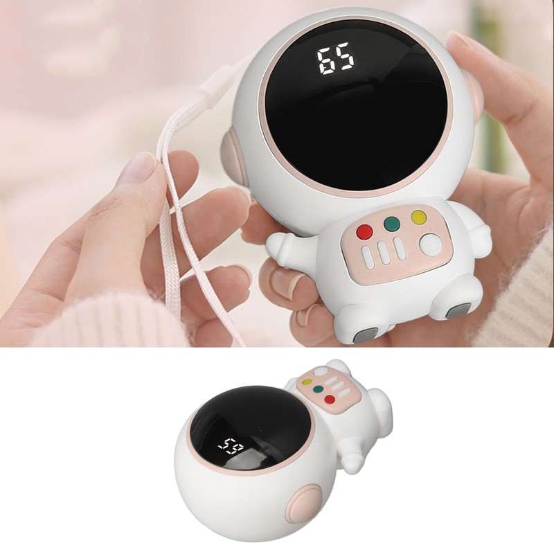 Astronaut Shaped Cute Hand Warmer Digital Display USB Rechargeable 2