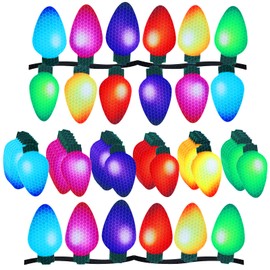 Outus 270 Pcs Christmas Car Magnets Lights Stickers Reflective Bulb Lights Magnets Christmas Car Refrigerator Decorations for Cars or Any Metal Surface (2.8 x 1.4 Inches)