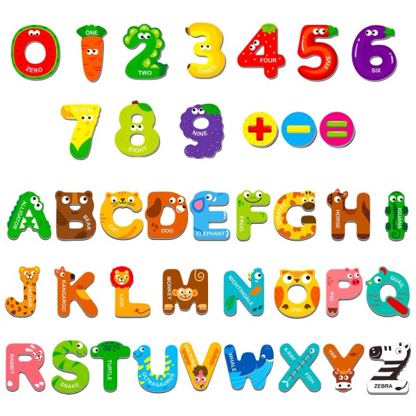 SpriteGru Magnetic Uppercase Letters and Numbers, Educational Learning Tool for