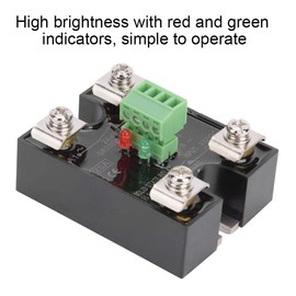 Berm Solid State Relay Dual Channel DC Control Dual Channel AC Single Phase SSR 24-480VAC High Strength Screws Brass Contacts Moisture-Proof Heat Sink Red Green Indicators