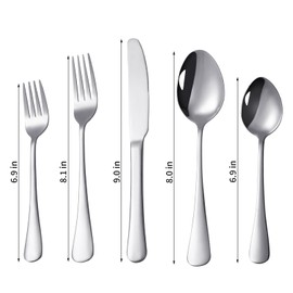 GODTUP Silverware Set, 20-Piece Silver Flatware Set for 4, Mirror Polished Eating Utensils Set, Dishwasher Safe, Stainless Steel Cutlery Set