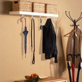 UNINGYI Pack of 20 Key Hooks, Coat Hooks, Ceiling Hooks, Hooks for Screws, Coat Hooks, Wall Hooks, Silver Hooks, Small Hooks with 30 Screws for Bathroom, Kitchen, Scarf, Towel, Keys