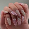 Almond Press on Nails Medium Fake Nails with 3D Shell