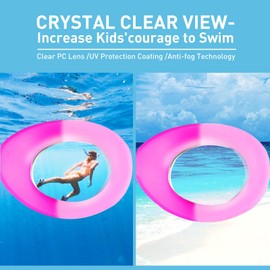 Aegend 2 Pack Kids Goggles, Swimming Goggles for Kids Age 4-16 Boys and Girls Youth, Anti-Fog Pool Goggles, Light Pink-white & Pink-cyan-purple