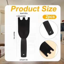 Tinoaly 2pcs Universal Grill Scraper for George Foreman & Most Grooved Indoor Grills, Heat-Resistant Nylon Spatula Cleaner Tool with Grooves Comfortable Grip Non-Stick for Easy Cleaning