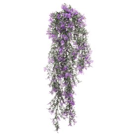 ECOOPTS 2 Pcs Artificial Branches Fake Hanging Plants Artificial Hanging Greenery Plant Fake Leaves for Wall Home Garden Indoor and Outdoor Decoration (Purple)