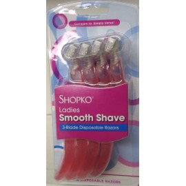 SHOPKO LADIES SMOOTH SHAVE 3-BLADE disposable razor Lot of 16