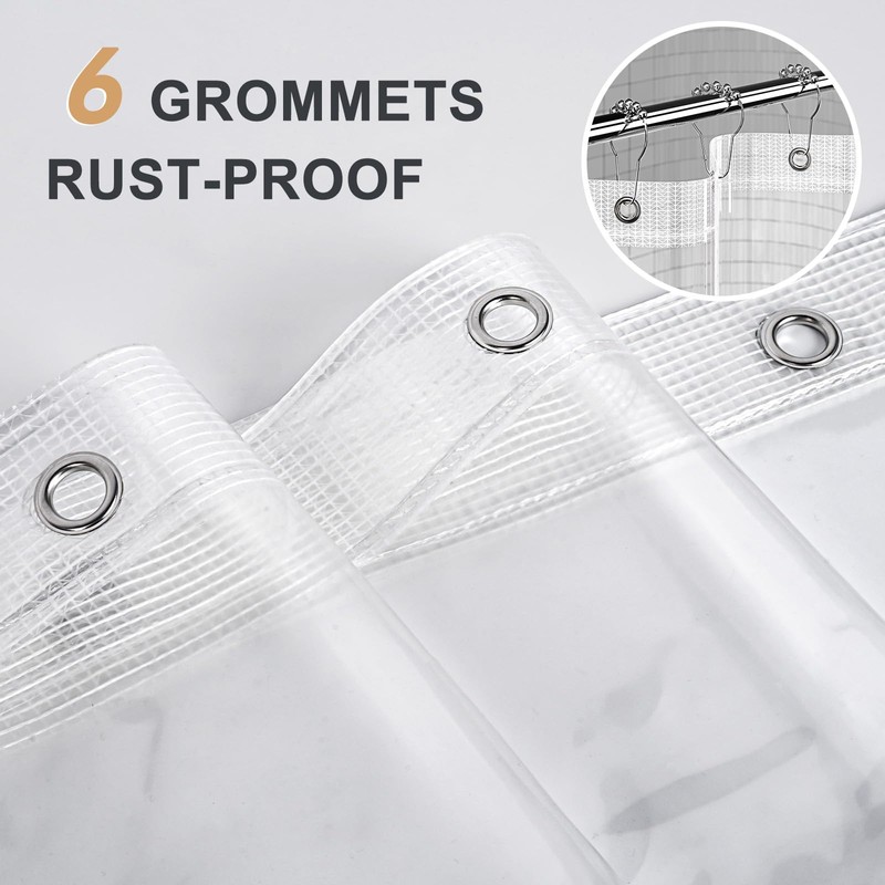 AmazerBath Heavy Duty Stall Shower Curtain Liner 12 Gauge, 36