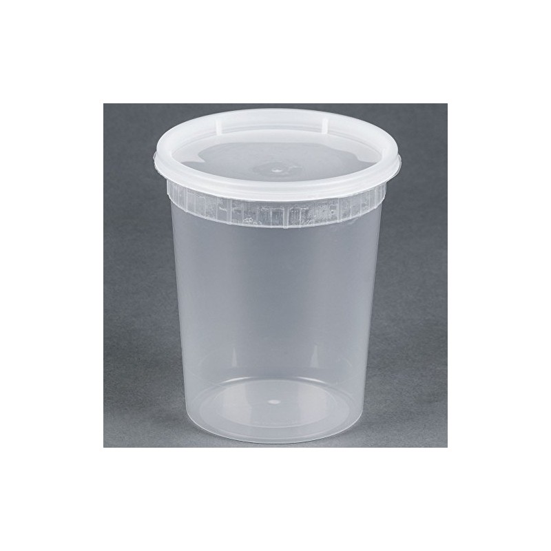 Kari-Out TD40032 32 oz. Microwavable Translucent Plastic Deli Container with