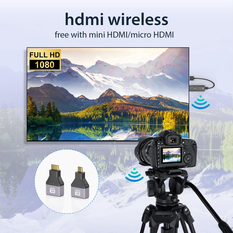 2026 Upgraded Wireless HDMI Transmitter and Receiver 328FT/100M, 4k Decode
