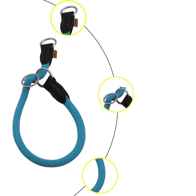 Aiminto Braided Round Martingale Dog Collar, Training Collar with Slidable