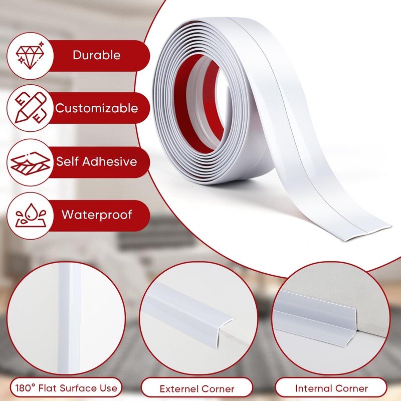Wall Corner Protector Moulding Trim (White, 1.6 in x 10