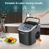 EUHOMY Countertop Ice Maker Machine with Handle 26lbs in 24Hrs