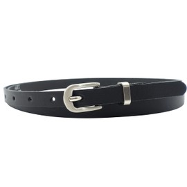 NK Belt GmbH MR-19 Women's Leather Belt Made in Germany, Suit Jeans Belt 12 mm Narrow, black