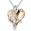 Heart Crystal Mom Necklace Love Heart Mother Necklace Sterling Silver