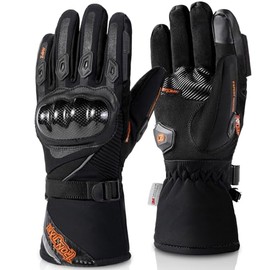 Guantes impermeables para motocicleta, de fibra de carbono, impermeables, cálidos, con función para pantalla táctil, para hombres y mujeres