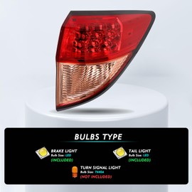 TUSDAR LED Tail Light Assembly Compatible with 2016 2017 2018 Honda HRV Taillights Rear Outer Taillamp Brake Light Right Passenger Side