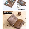 Genuine Leather Men Wallet, RFID Blocking Antimagnetic Credit Card Holder,