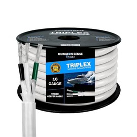 16 Gauge 3 Conductor Marine Wire - 200 ft Triplex Round Marine Grade Wire Tinned Copper Oxygen-Free Insulated - 16/3 AWG UL 1426 Standard PVC Wire for Boat, Automotive, Speakers & Trailers